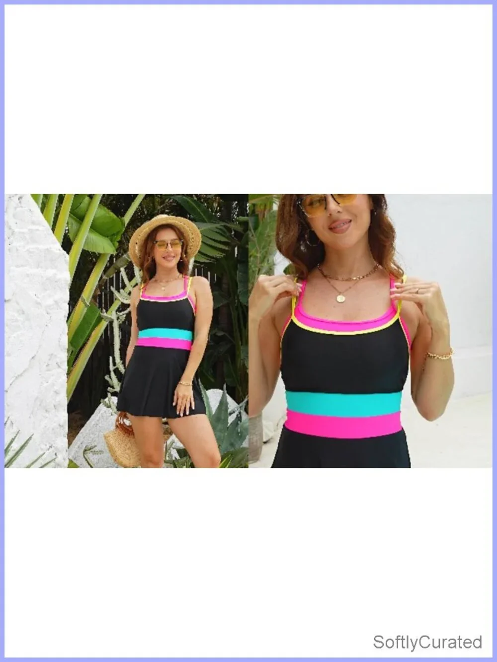 One Piece Swimsuit Swim Dress with Skirt Full Coverage Bathing Suit